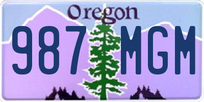 OR license plate 987MGM