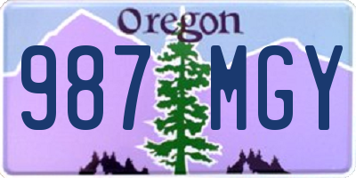 OR license plate 987MGY