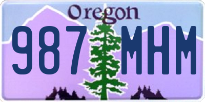 OR license plate 987MHM