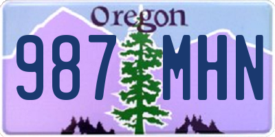 OR license plate 987MHN