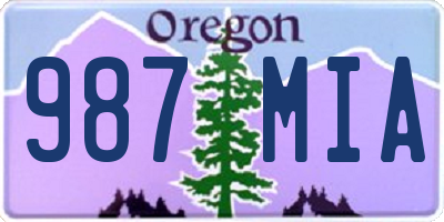 OR license plate 987MIA