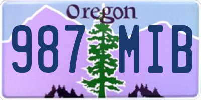 OR license plate 987MIB