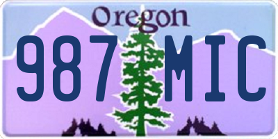 OR license plate 987MIC