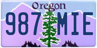 OR license plate 987MIE