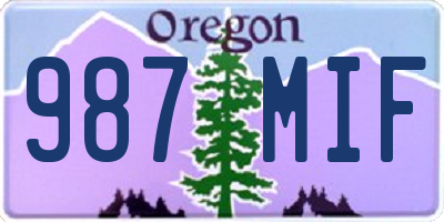 OR license plate 987MIF