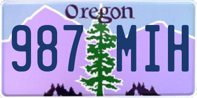 OR license plate 987MIH