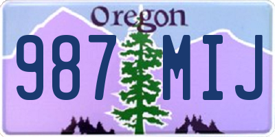 OR license plate 987MIJ