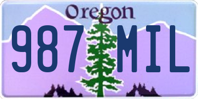 OR license plate 987MIL