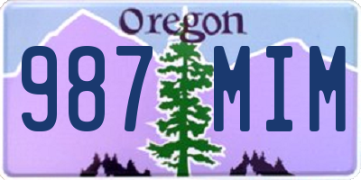 OR license plate 987MIM