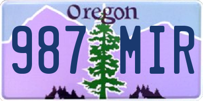OR license plate 987MIR