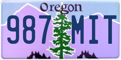 OR license plate 987MIT