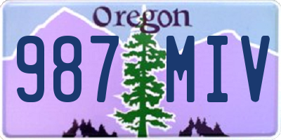 OR license plate 987MIV