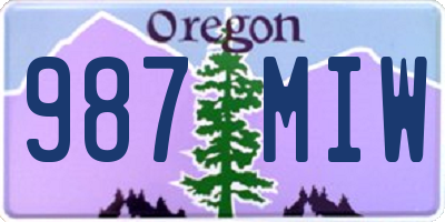 OR license plate 987MIW