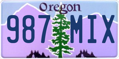 OR license plate 987MIX