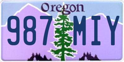 OR license plate 987MIY