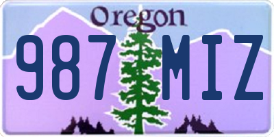 OR license plate 987MIZ