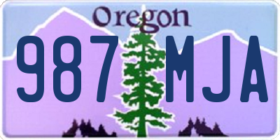 OR license plate 987MJA