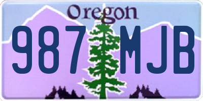 OR license plate 987MJB