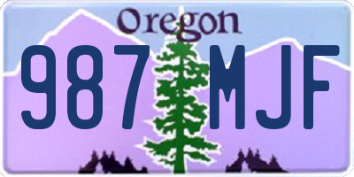 OR license plate 987MJF