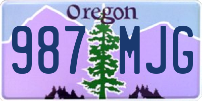 OR license plate 987MJG