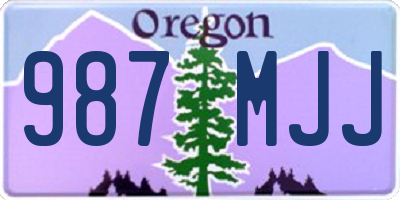 OR license plate 987MJJ