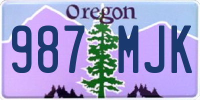 OR license plate 987MJK