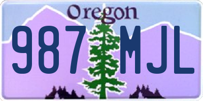 OR license plate 987MJL