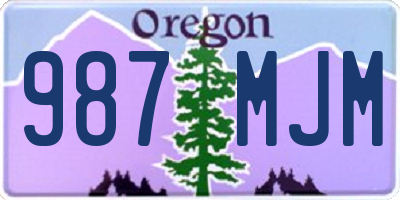 OR license plate 987MJM