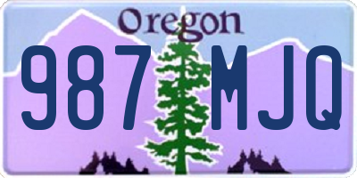 OR license plate 987MJQ