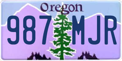 OR license plate 987MJR