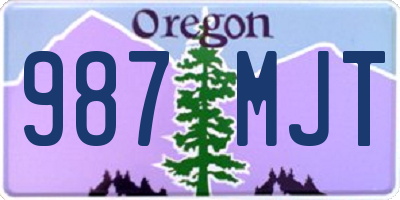 OR license plate 987MJT