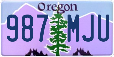 OR license plate 987MJU