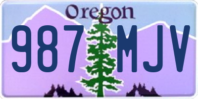 OR license plate 987MJV