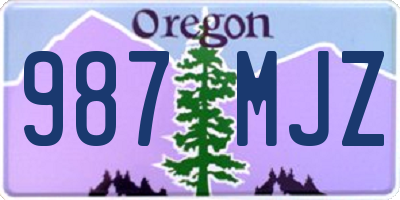 OR license plate 987MJZ