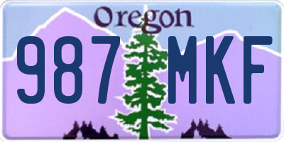 OR license plate 987MKF