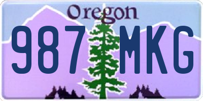 OR license plate 987MKG