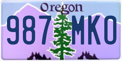 OR license plate 987MKO