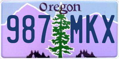 OR license plate 987MKX