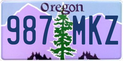 OR license plate 987MKZ