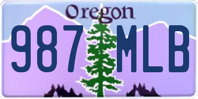 OR license plate 987MLB