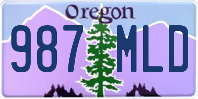 OR license plate 987MLD