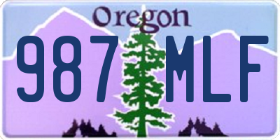 OR license plate 987MLF