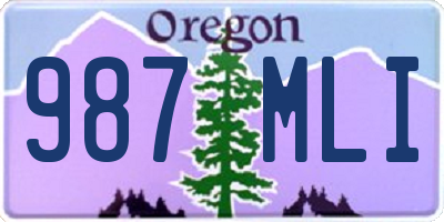 OR license plate 987MLI