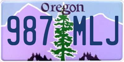 OR license plate 987MLJ