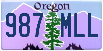 OR license plate 987MLL