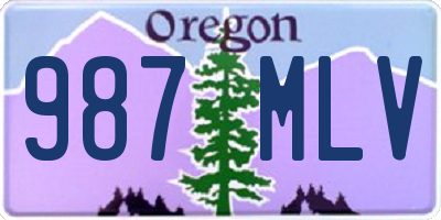 OR license plate 987MLV