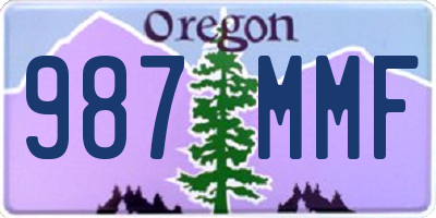 OR license plate 987MMF