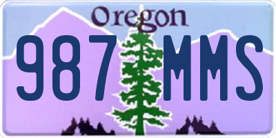 OR license plate 987MMS