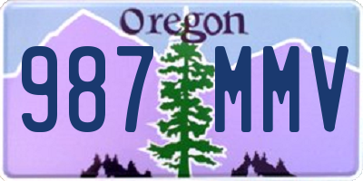 OR license plate 987MMV