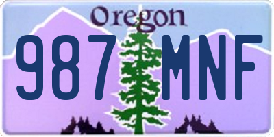 OR license plate 987MNF